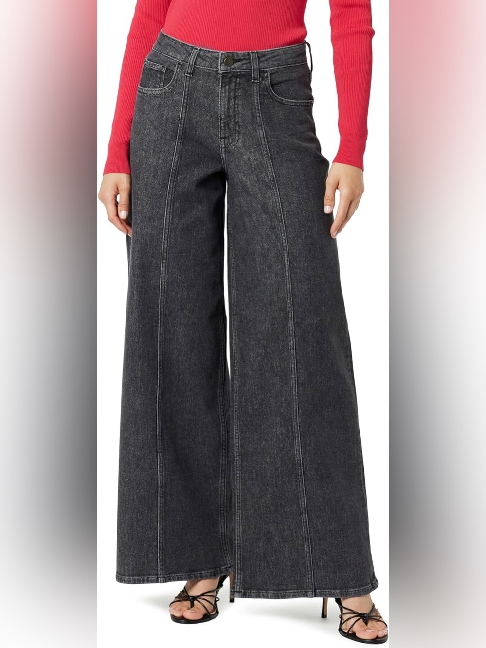 NWT High-Rise Wide-Leg Women's Jeans in Washed Black